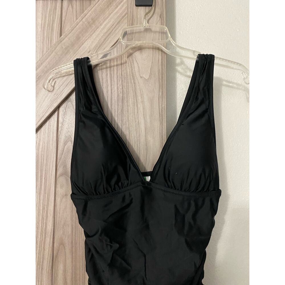 NWT J.Crew black ruched V-neck swim dress size 4 - Picture 4 of 10